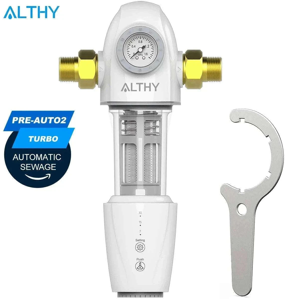 Automatic Whole House Water Prefilter with Backwash & 40μm Mesh-Host and Filter