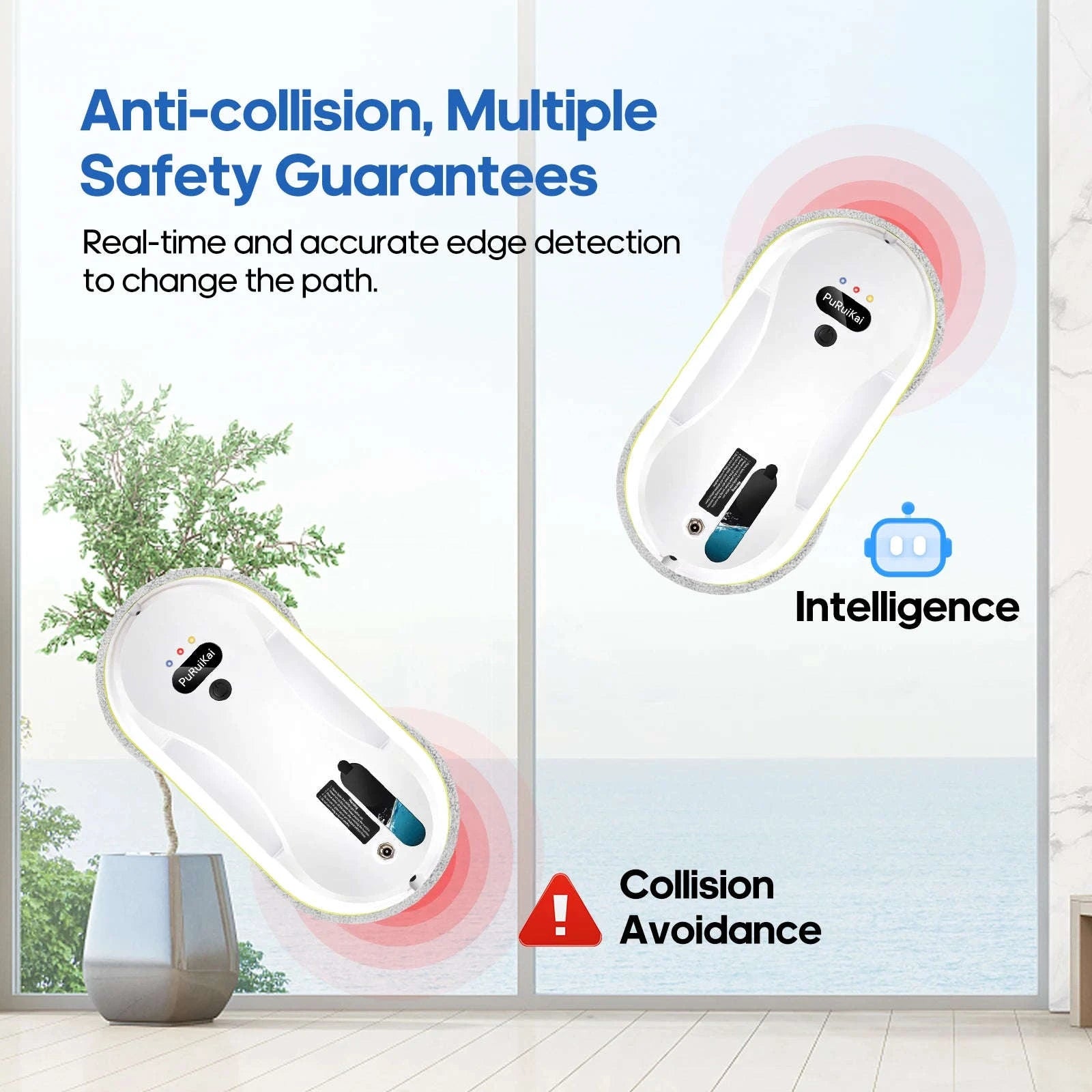 Automatic Window Cleaning Robot with Smart Water Spray-WHITE / AU / Australia|Yes