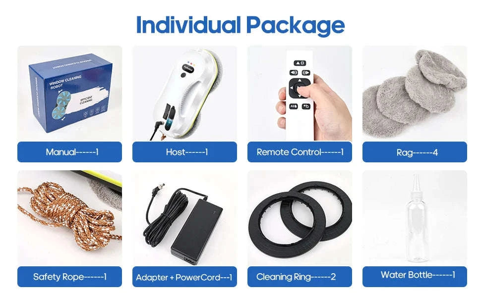 Automatic Window Cleaning Robot with Smart Water Spray-WHITE / AU / Australia|Yes