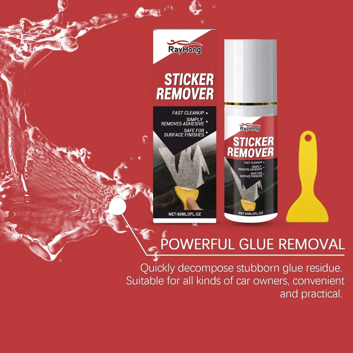 Automotive Adhesive Remover Spray for Glue and Sticker Residue-1pc
