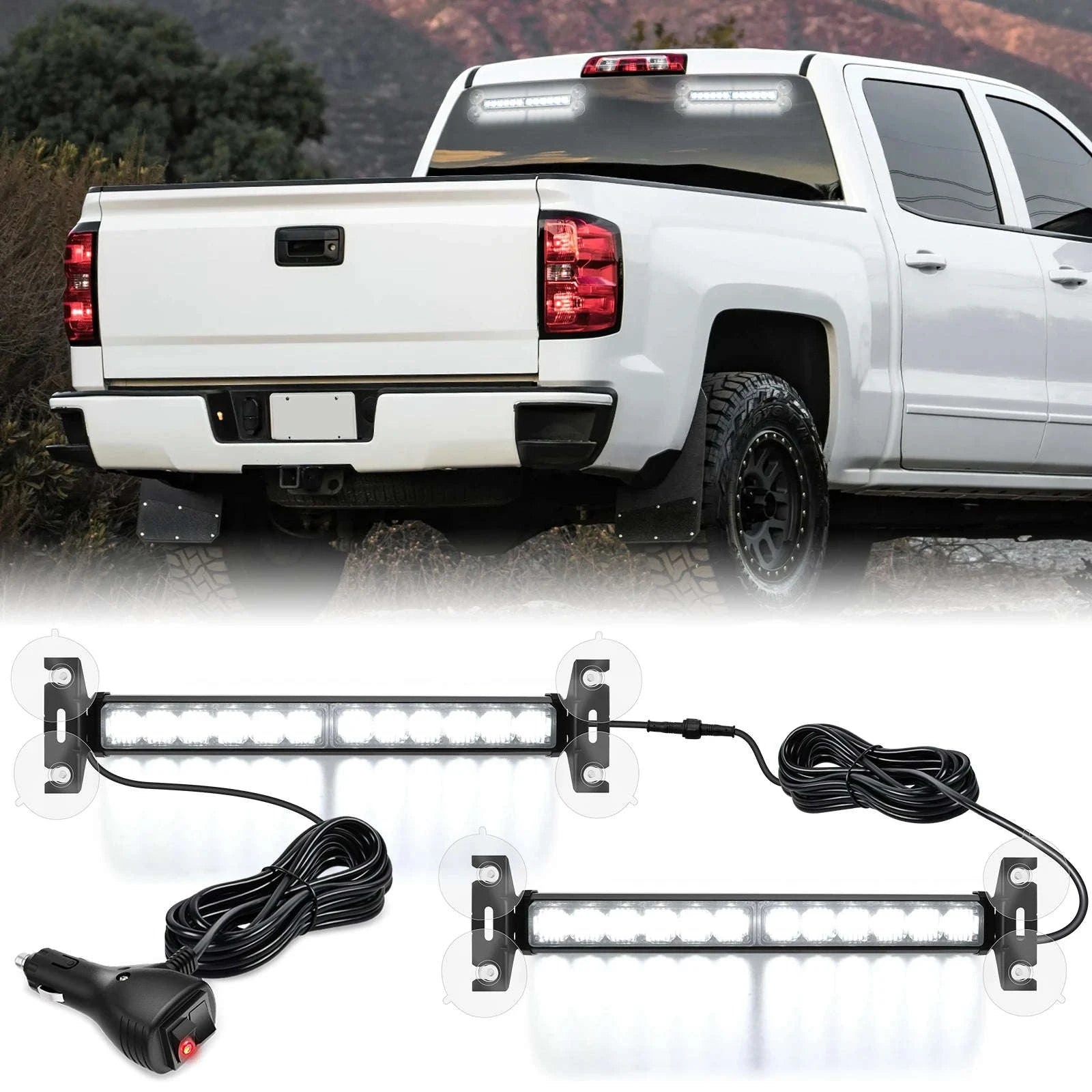 Automotive Strobe Traffic Advisor Light Bar 2-in-1 Dash Warning Light-United States / blue