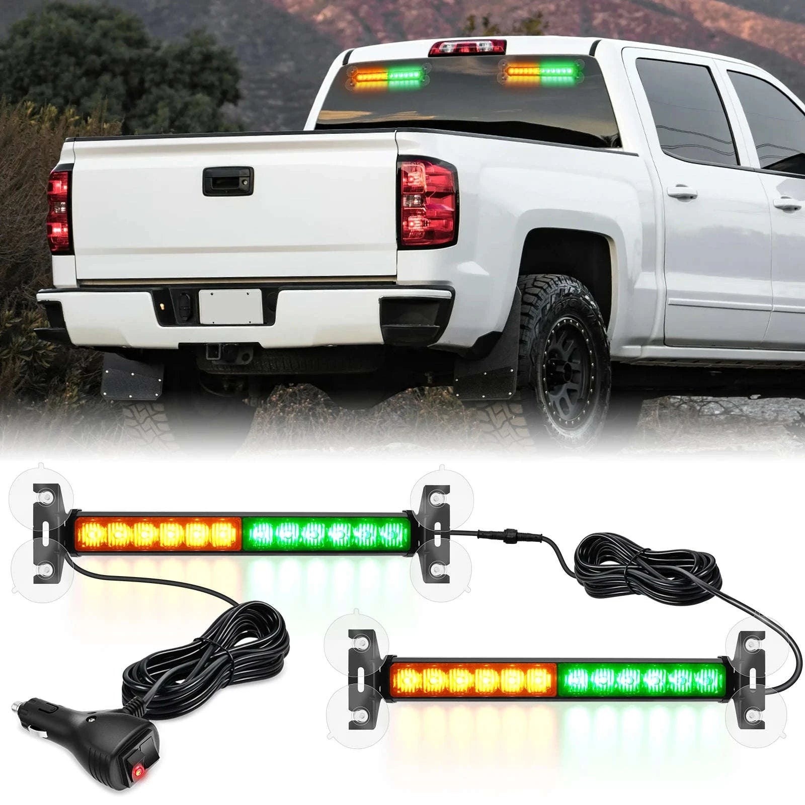 Automotive Strobe Traffic Advisor Light Bar 2-in-1 Dash Warning Light-United States / blue