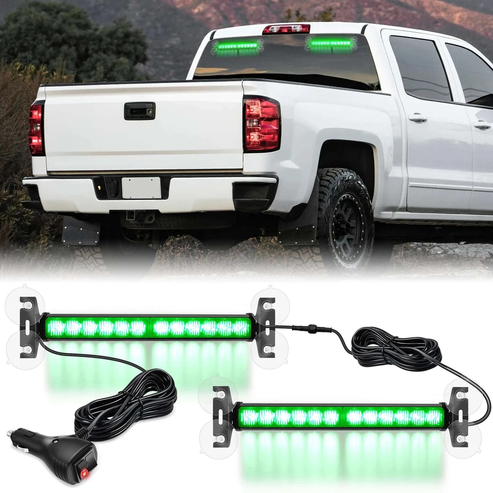 Automotive Strobe Traffic Advisor Light Bar 2-in-1 Dash Warning Light-United States / blue
