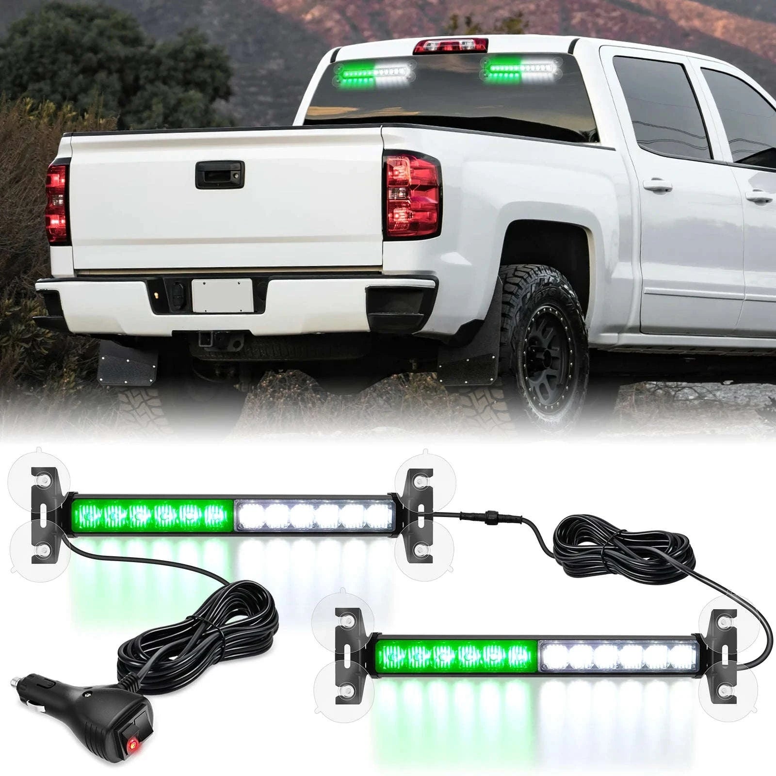 Automotive Strobe Traffic Advisor Light Bar 2-in-1 Dash Warning Light-United States / blue