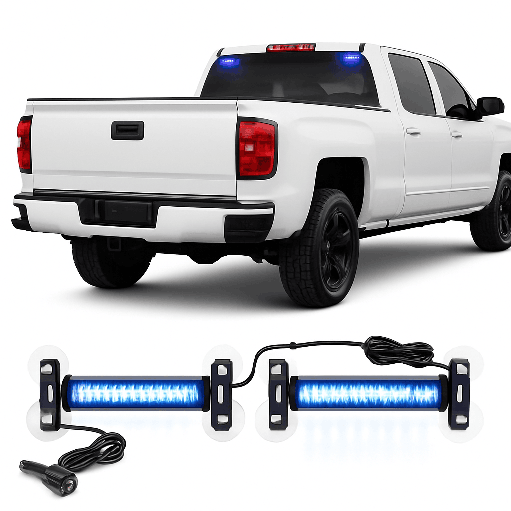 Automotive Strobe Traffic Advisor Light Bar 2-in-1 Dash Warning Light-United States / blue