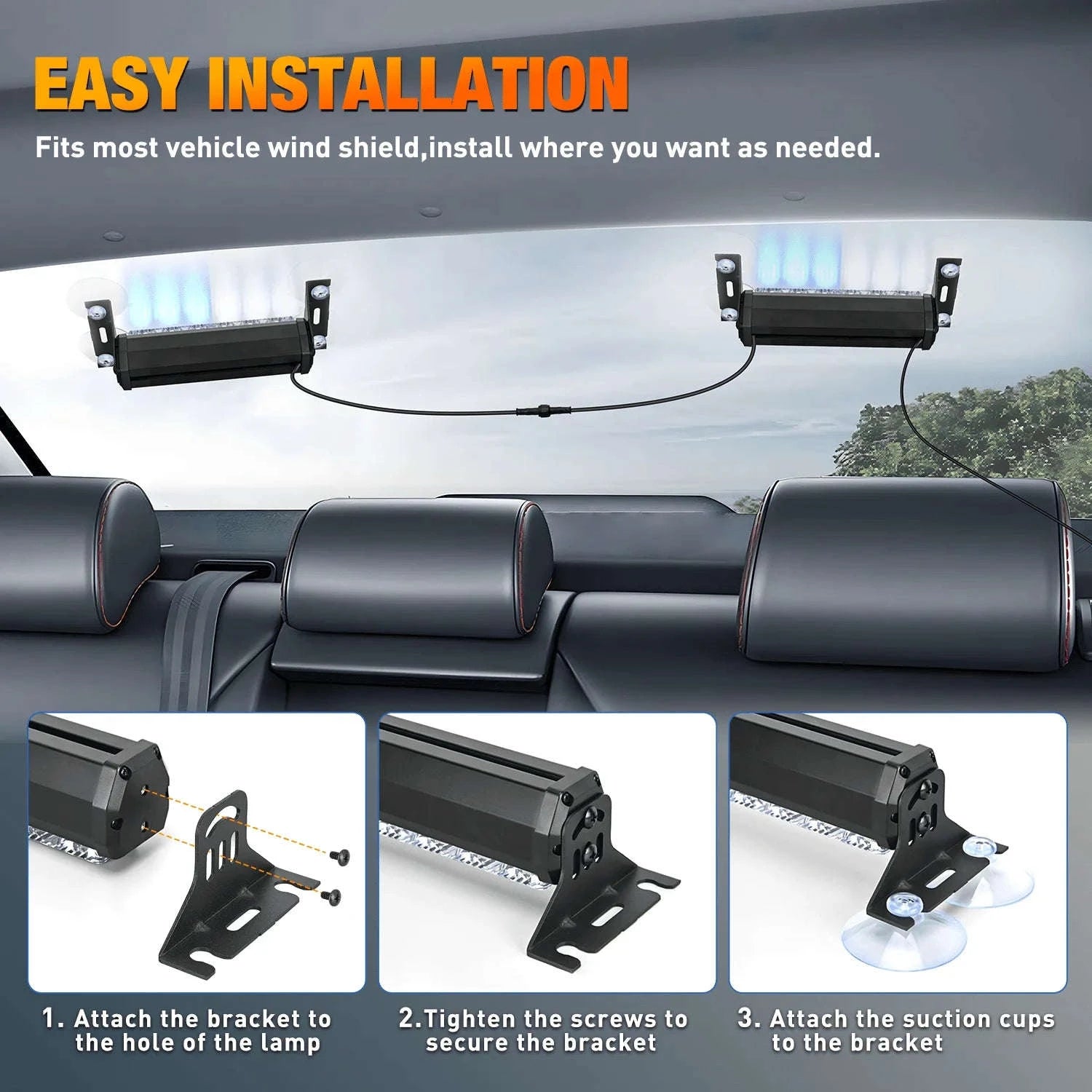 Automotive Strobe Traffic Advisor Light Bar 2-in-1 Dash Warning Light-United States / blue