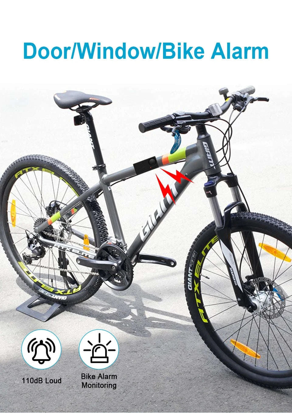 Awapow Wireless Vibration Alarm with Remote Control-2 Sets Alarm-B