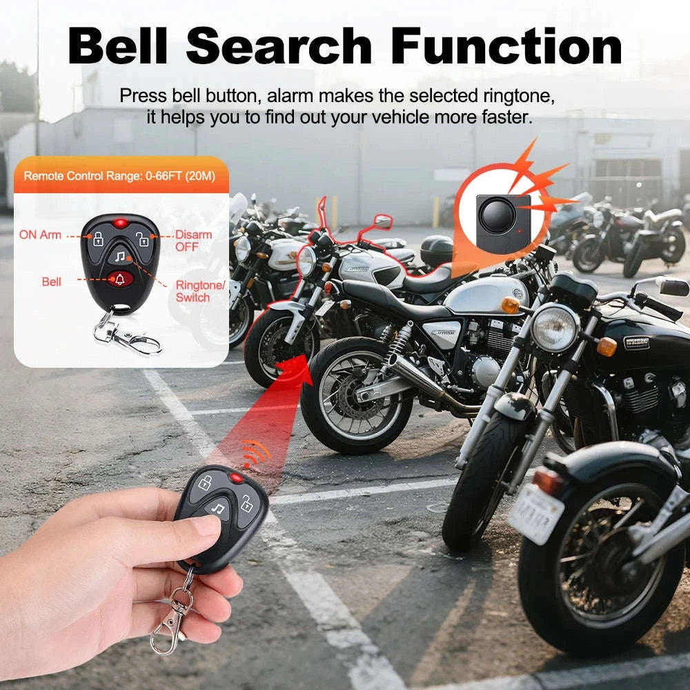 Awapow Wireless Vibration Alarm with Remote Control-2 Sets Alarm-B