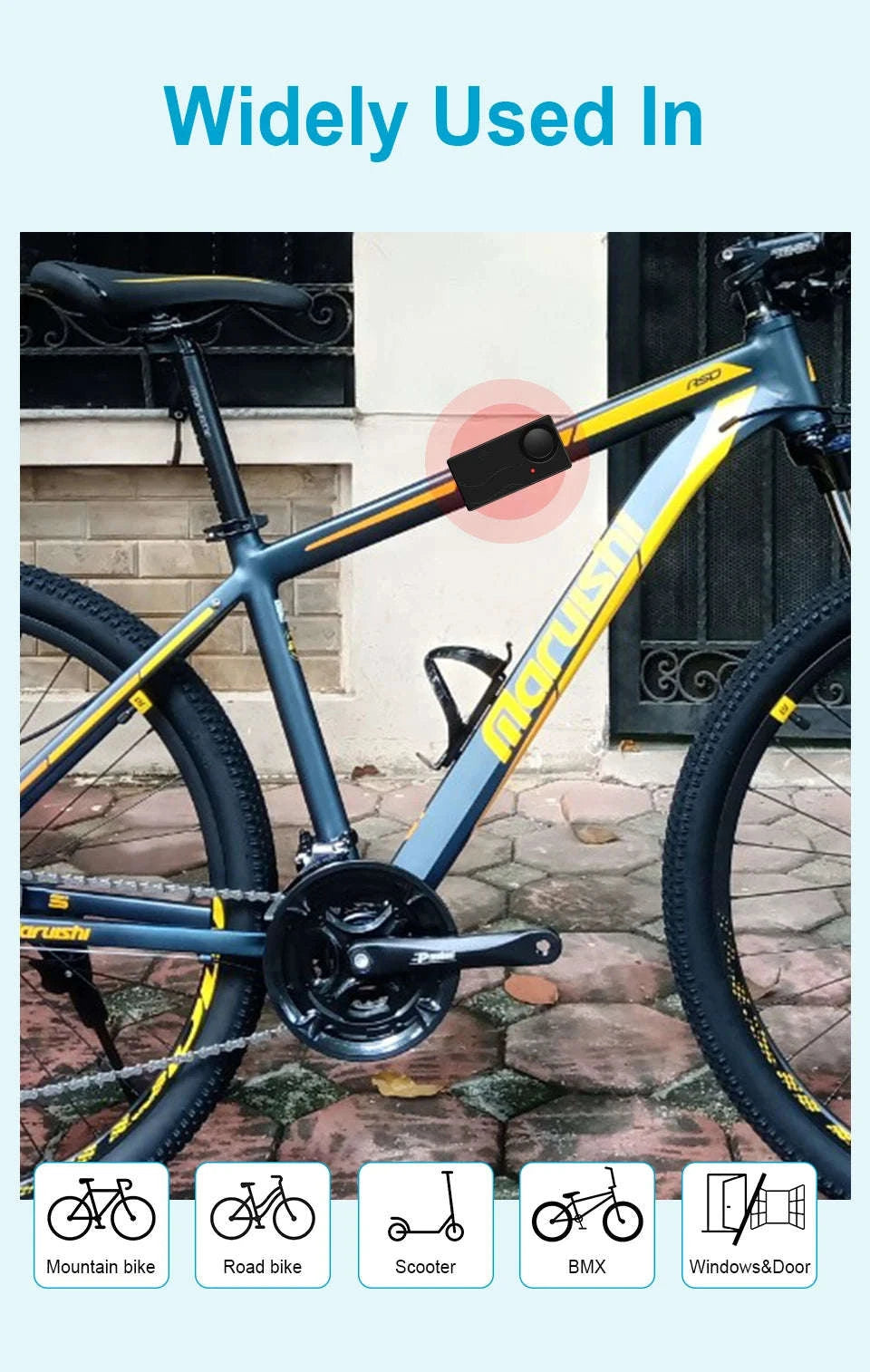 Awapow Wireless Vibration Alarm with Remote Control-2 Sets Alarm-B