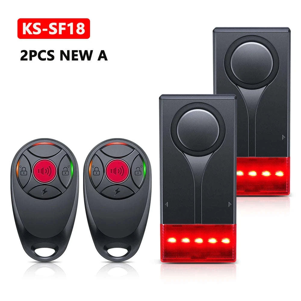 Awapow Wireless Vibration Bike Alarm with Remote Control-2PCS NEW B / United States