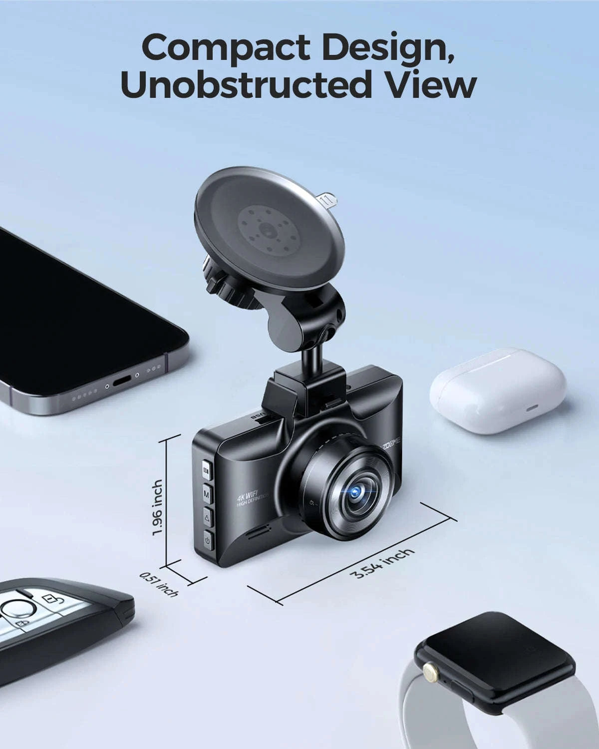 AZDOME 4K Dual Dash Cam with 3" Screen and Rear Camera-M01 Pro Front n Rear / United States / AZDOME Card 64GB