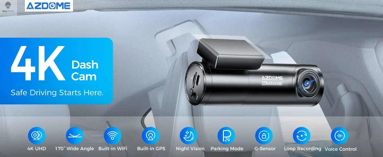 AZDOME M300S 4K Dash Cam – Dual-Channel Recording with GPS and WiFi-M300S Standard List / Saudi Arabia / Free 64GB TF Card