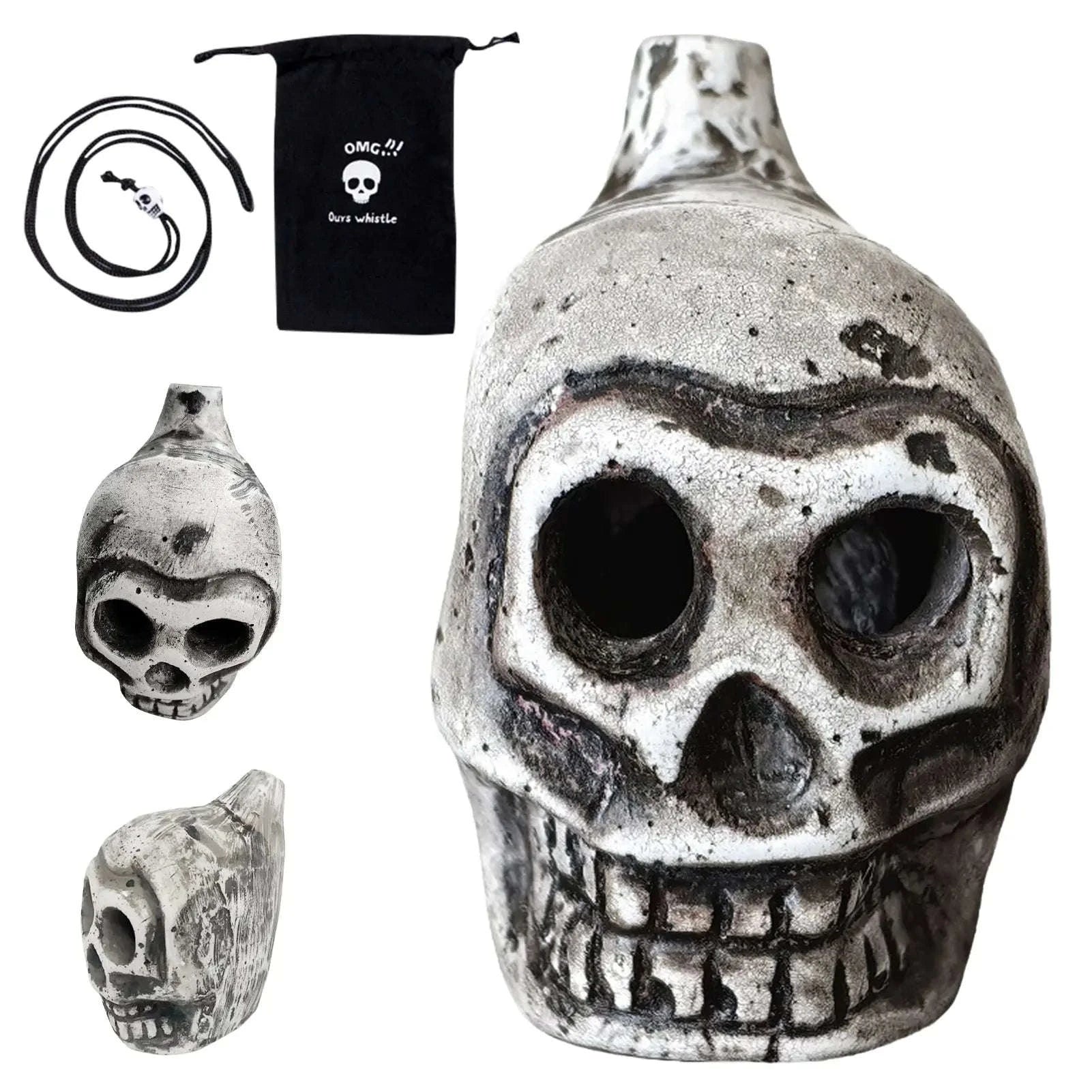 Aztec Death Whistle – Skull Scream Instrument for Rituals and Atmosphere-silver / CHINA