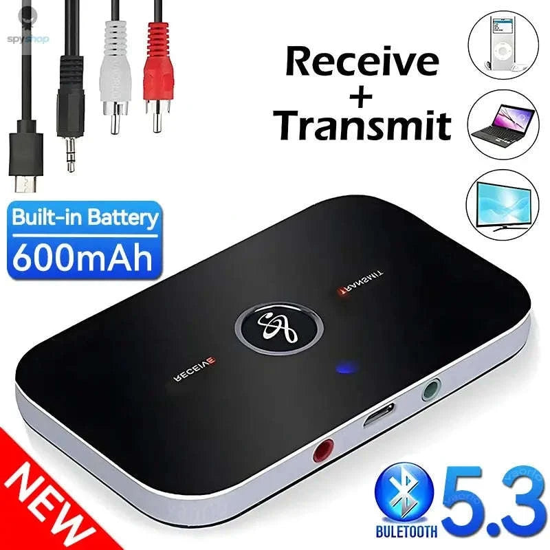 B6 Bluetooth Audio Transmitter Receiver – 2‑in‑1 Wireless Adapter for Car, TV & PC-With RCA Cable