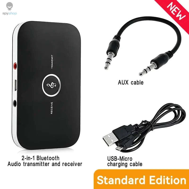 B6 Bluetooth Audio Transmitter Receiver – 2‑in‑1 Wireless Adapter for Car, TV & PC-With RCA Cable