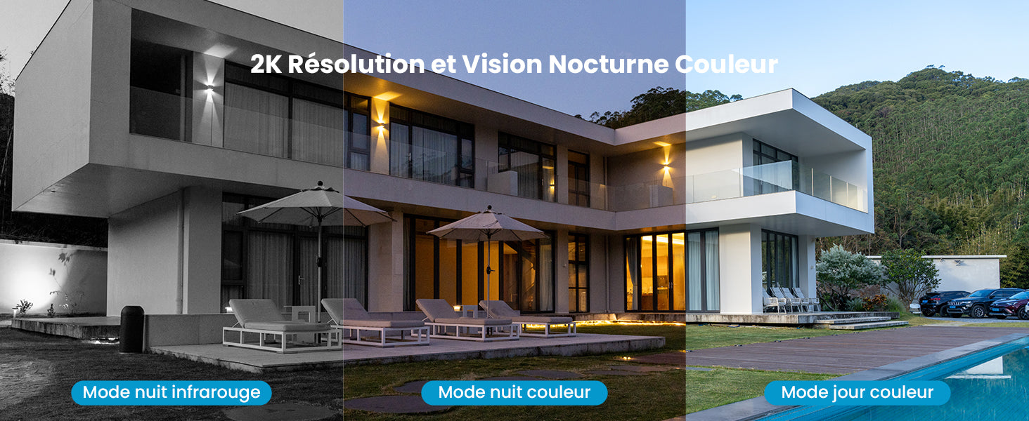 IeGeek 2K 3MP wireless outdoor WiFi monitoring camera -360 ° pan tilt outdoor wireless solar humanoid detection intelligent