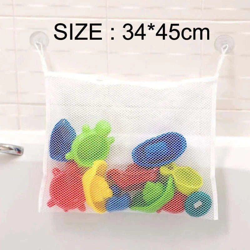 Baby Bath Toy Storage Bag with Cute Bear Design-pink
