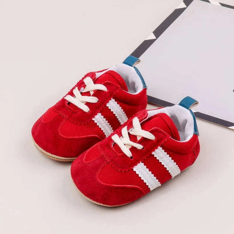 Baby First Walker Sports Shoes with Grippy PVC Sole-Red / 7-12 Months