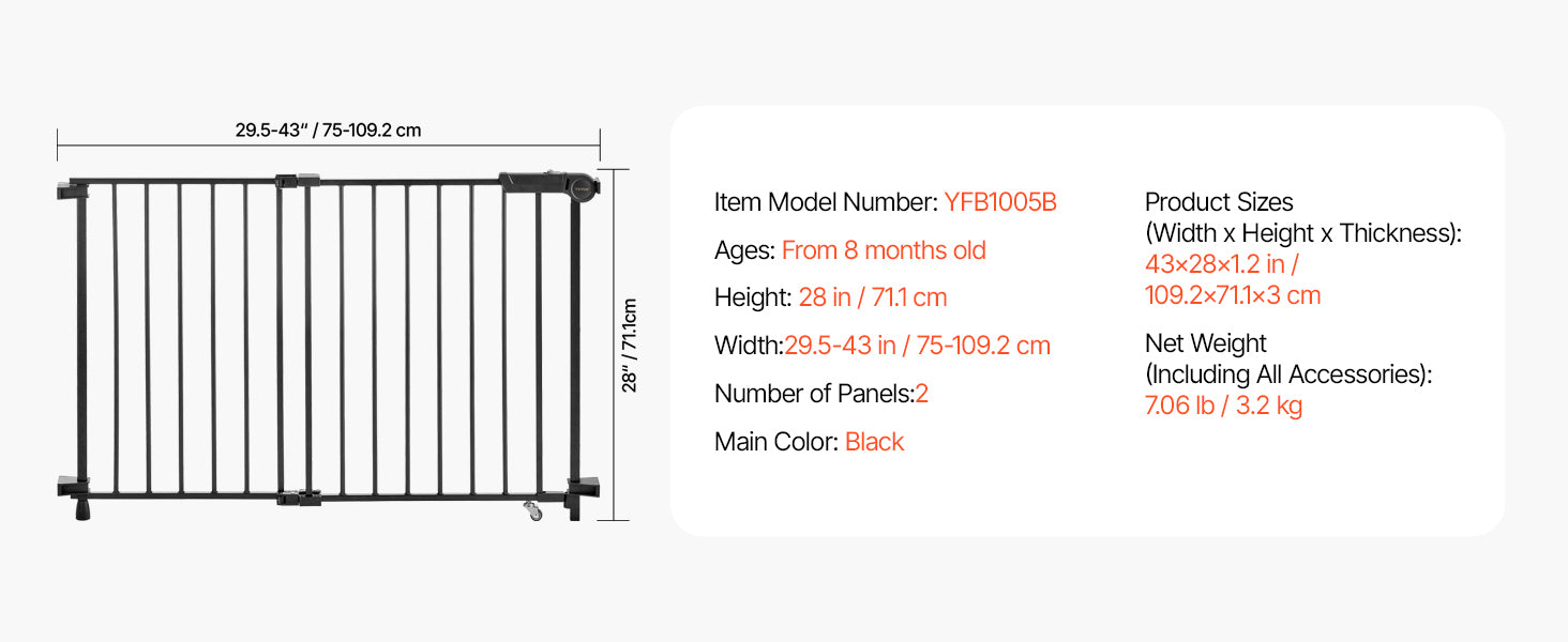Adjustable Baby Gate for Child and Pet Safety