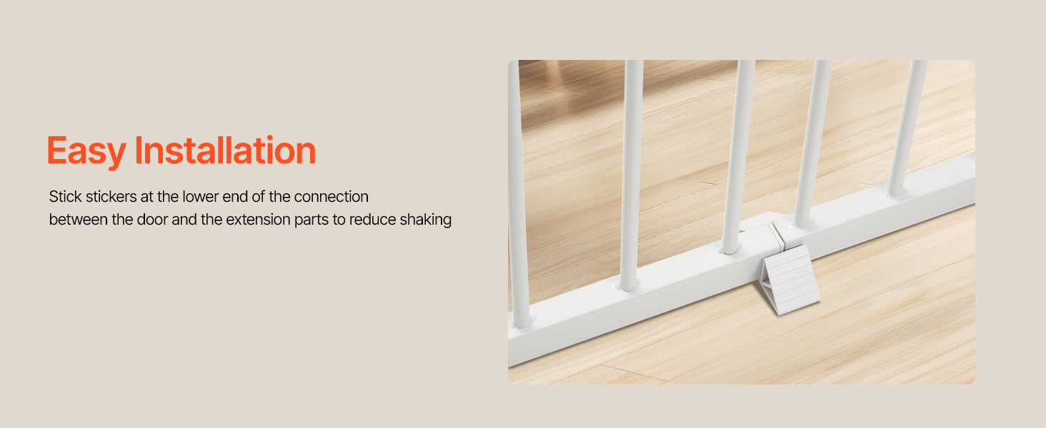 Adjustable Baby Gate with Auto-Close Door for Stairs and Doorways