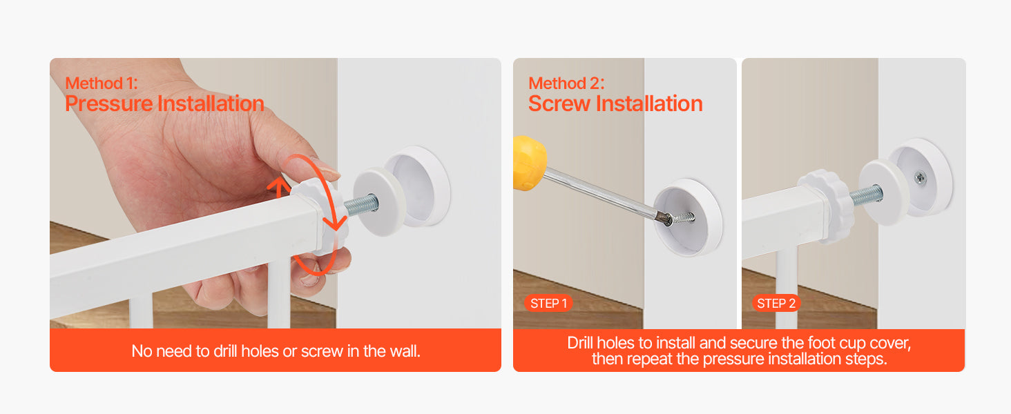 Adjustable Baby Gate with Auto-Close Door for Stairs and Doorways