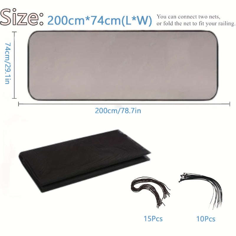 Baby Gate for Stairs Mesh Safety Net for Kids and Pets-Black