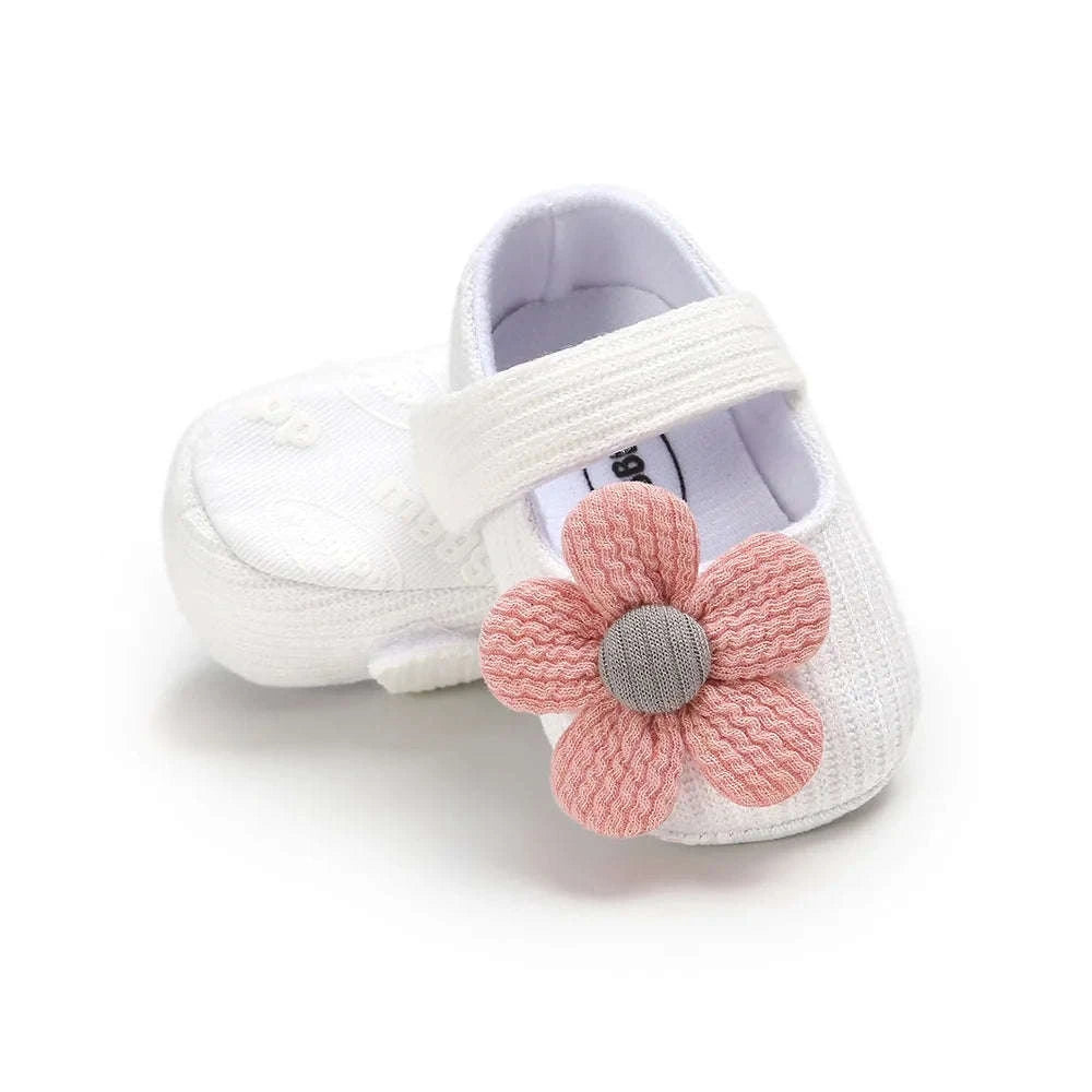 Baby Girls Cotton Shoes Retro Prewalkers-gray flower / 0-6 Months