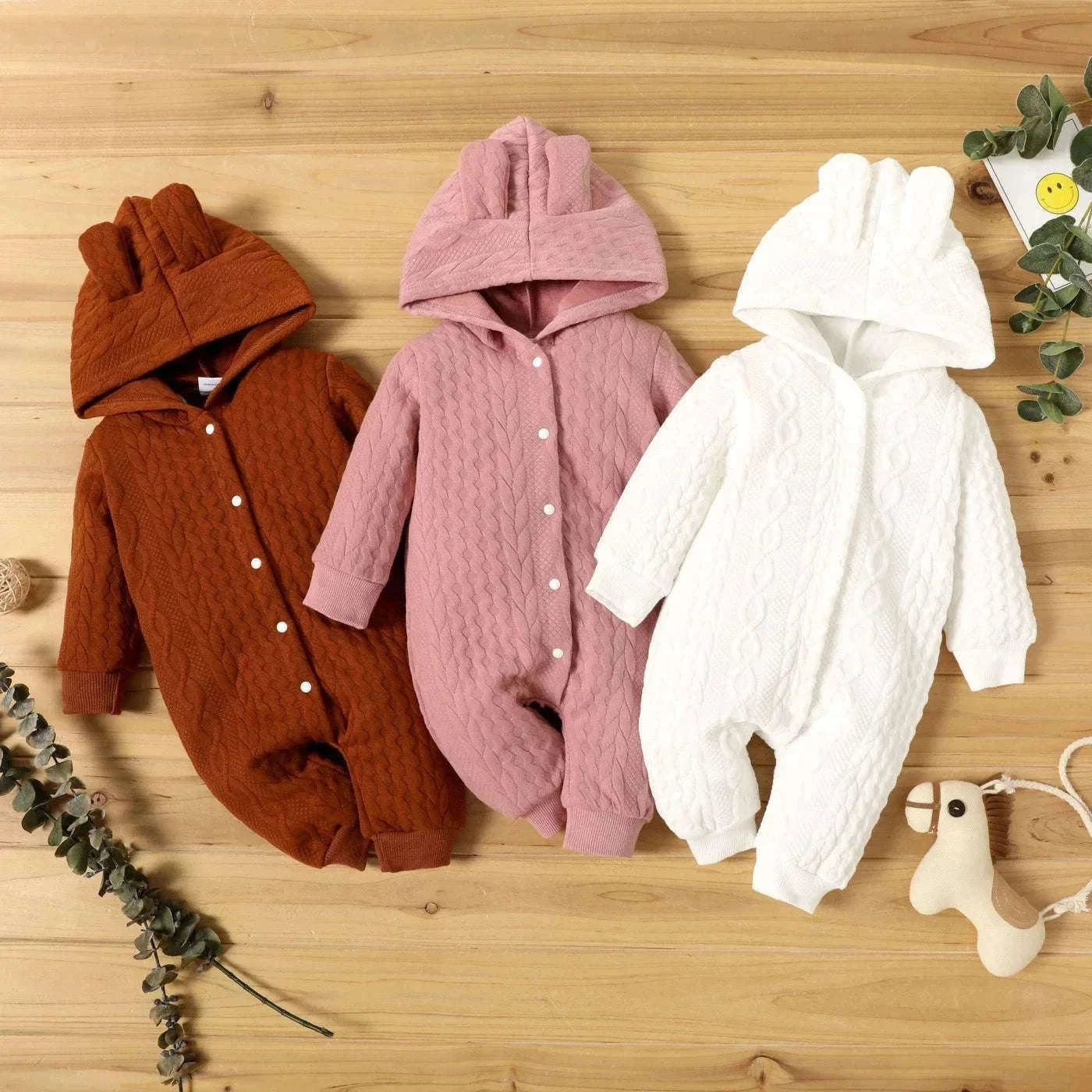 Baby Hooded Romper with Ears for Newborns to 18 Months-22109809 / 0-3M