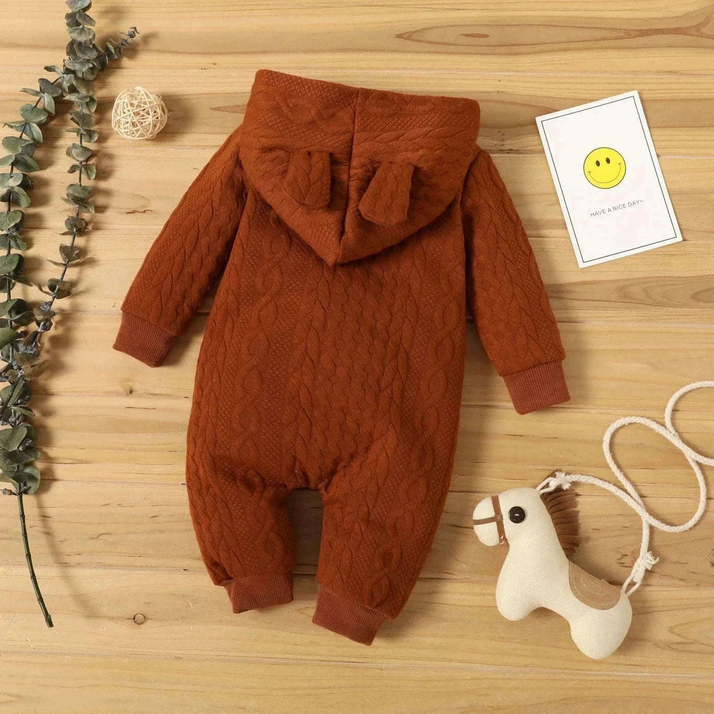 Baby Hooded Romper with Ears for Newborns to 18 Months-22109809 / 0-3M