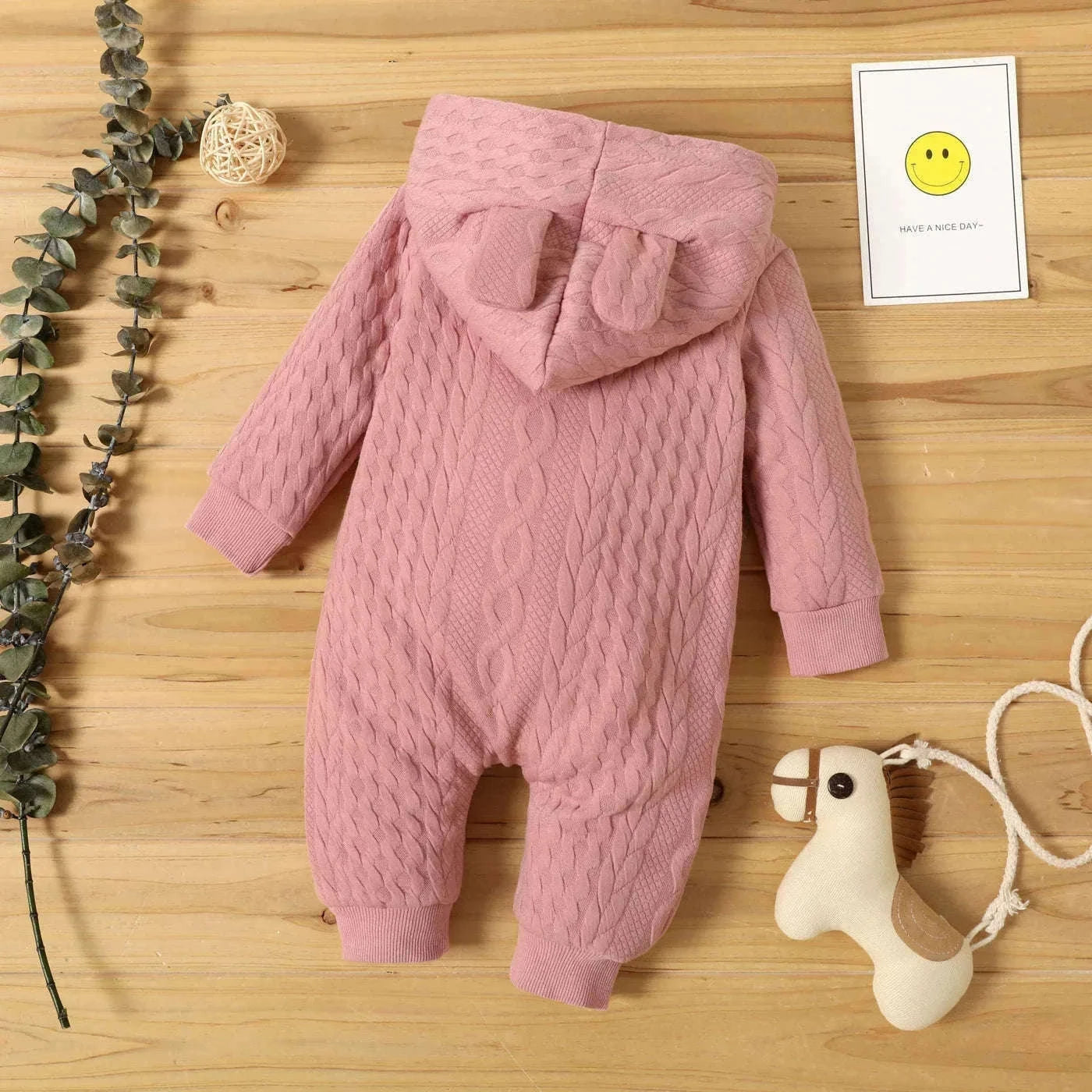 Baby Hooded Romper with Ears for Newborns to 18 Months-22109809 / 0-3M