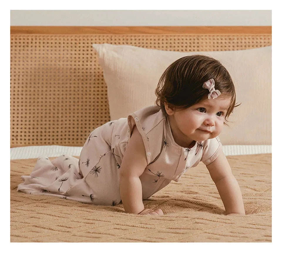 Baby Sleeping Bag Newborn Swaddle Thin Cotton Sack-dandelion / 65cm(3-6M)