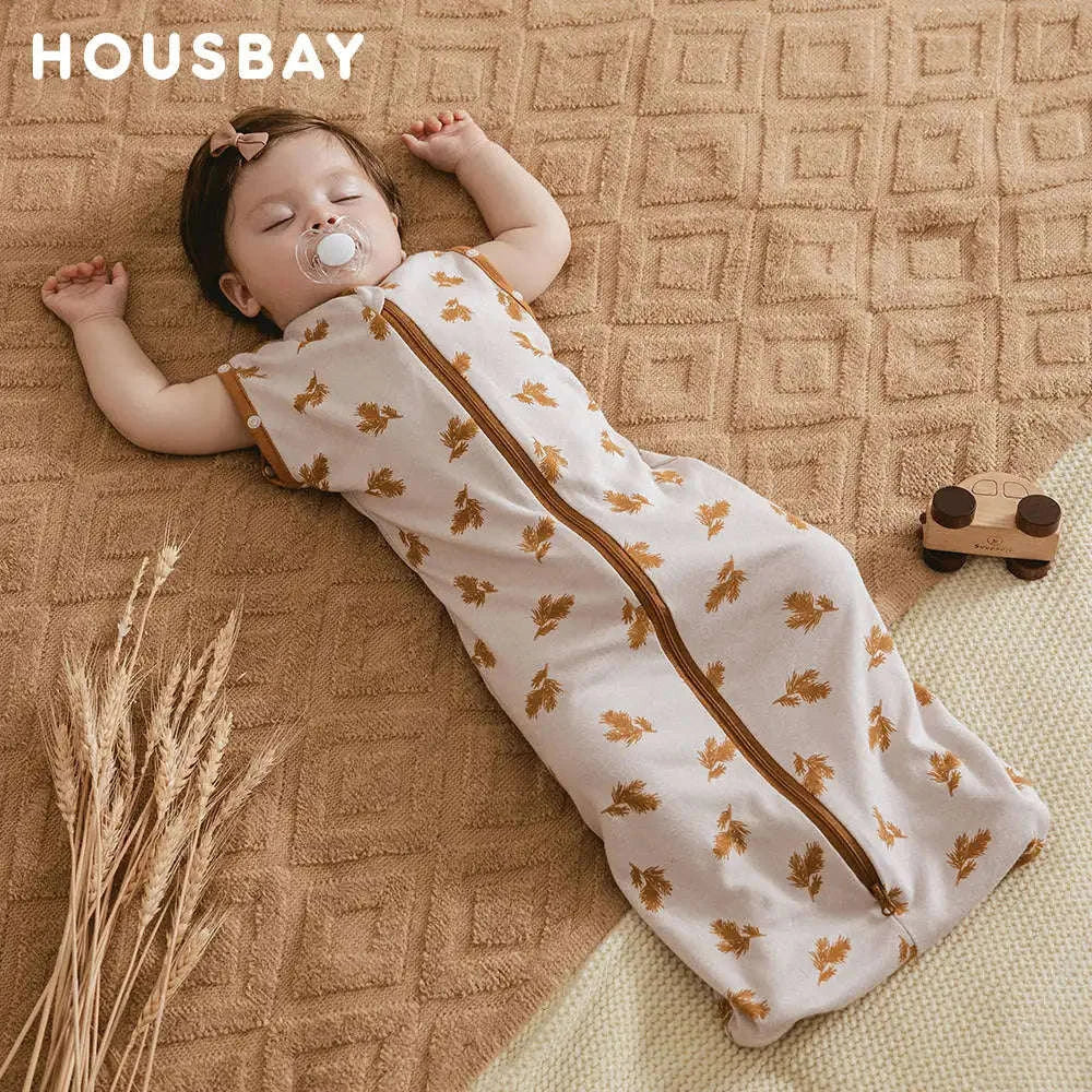 Baby Sleeping Bag Newborn Swaddle Thin Cotton Sack-dandelion / 65cm(3-6M)
