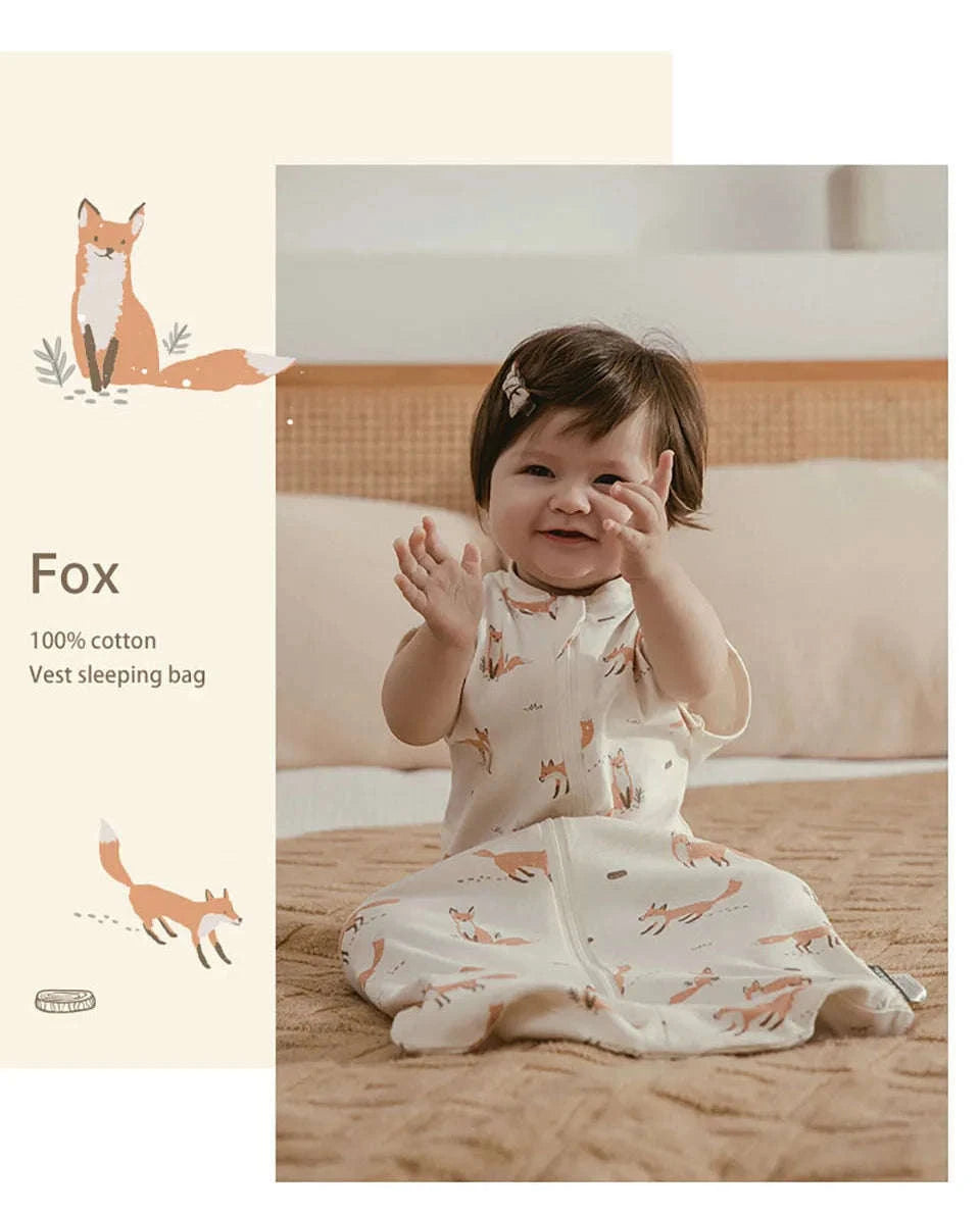 Baby Sleeping Bag Newborn Swaddle Thin Cotton Sack-dandelion / 65cm(3-6M)