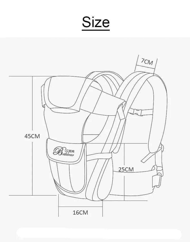 Baby Sling Carrier 4‑in‑1 Ergonomic Baby Backpack-Black