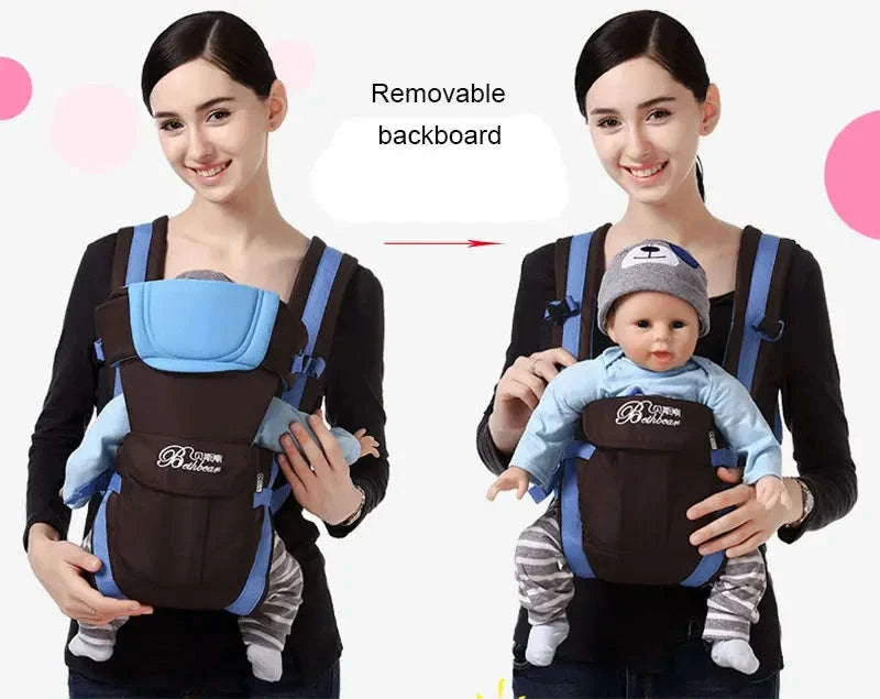 Baby Sling Carrier 4‑in‑1 Ergonomic Baby Backpack-Black