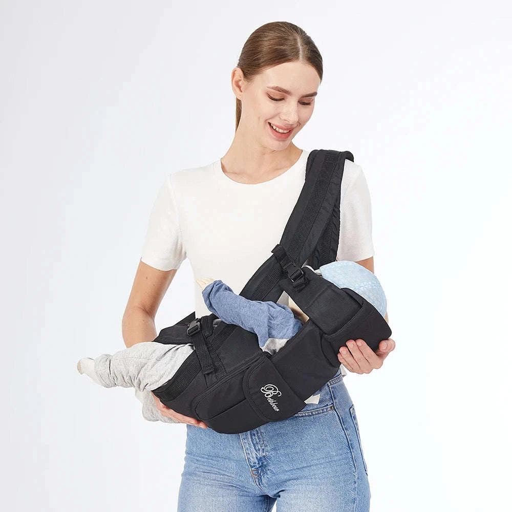 Baby Sling Carrier 4‑in‑1 Ergonomic Baby Backpack-Black