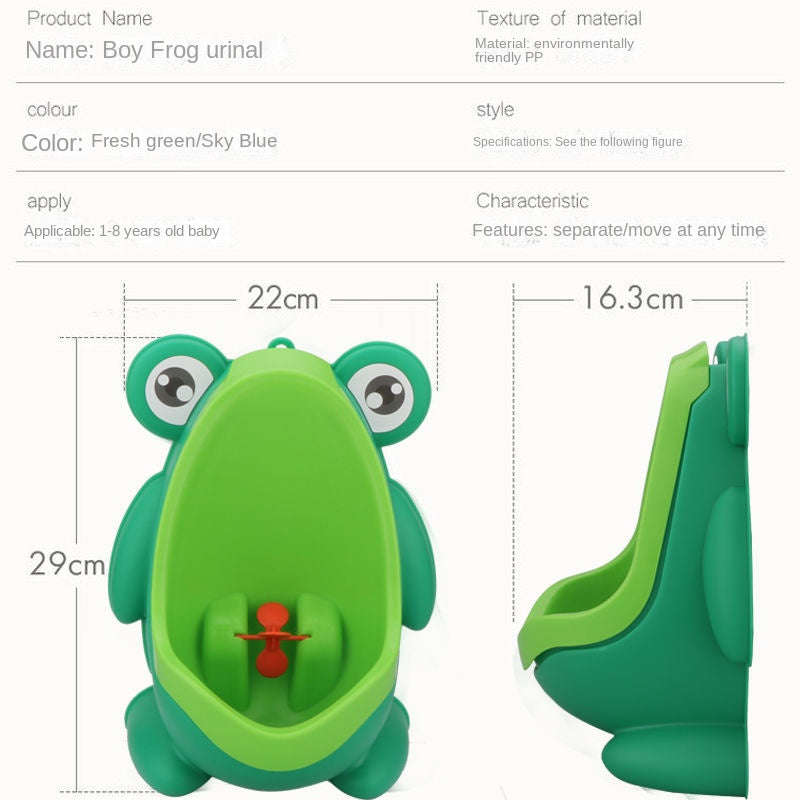 Baby Standing Potty Frog-Shaped Wall-Mounted Training Urinal-Blue