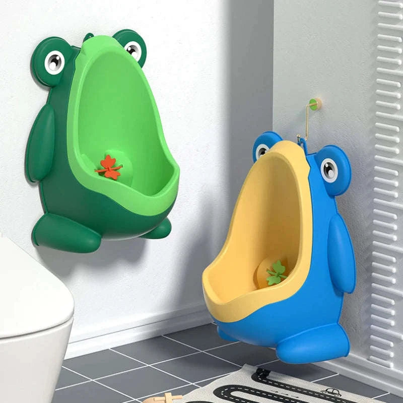 Baby Standing Potty Frog-Shaped Wall-Mounted Training Urinal-Blue