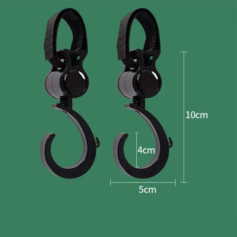 Baby Stroller Hook for Hands-Free Carrying and Easy Organization-black