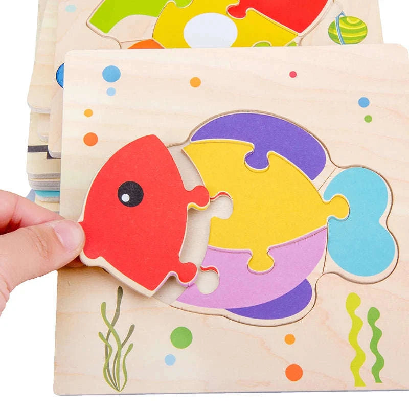 Baby Wooden 3D Puzzle Animal Tangram Toy-AV-18
