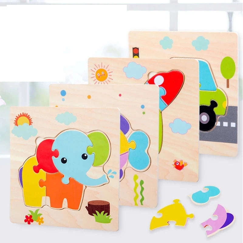Baby Wooden 3D Puzzle Animal Tangram Toy-AV-18
