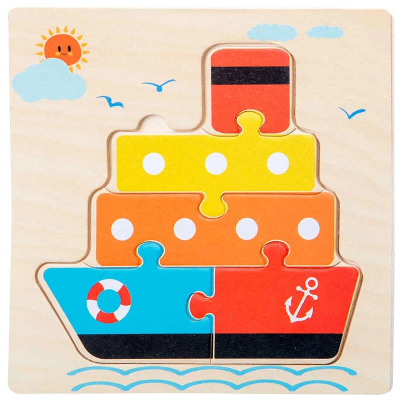 Baby Wooden 3D Puzzle Animal Tangram Toy-AV-18