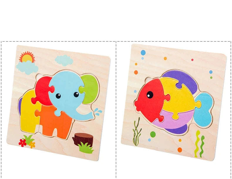 Baby Wooden 3D Puzzle Animal Tangram Toy-AV-18