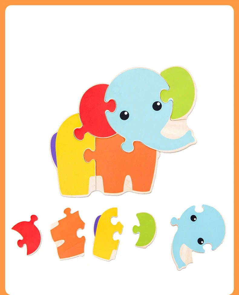 Baby Wooden 3D Puzzle Animal Tangram Toy-AV-18