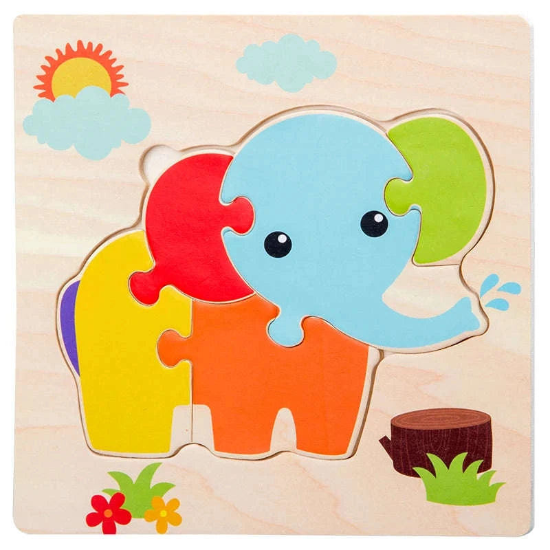 Baby Wooden 3D Puzzle Animal Tangram Toy-AV-18