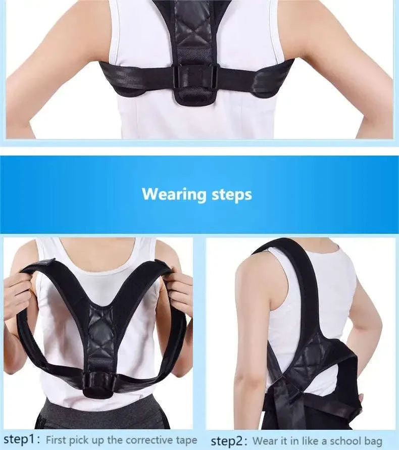 Back Posture Correction Belt for Daily Support and Alignment-United States / black