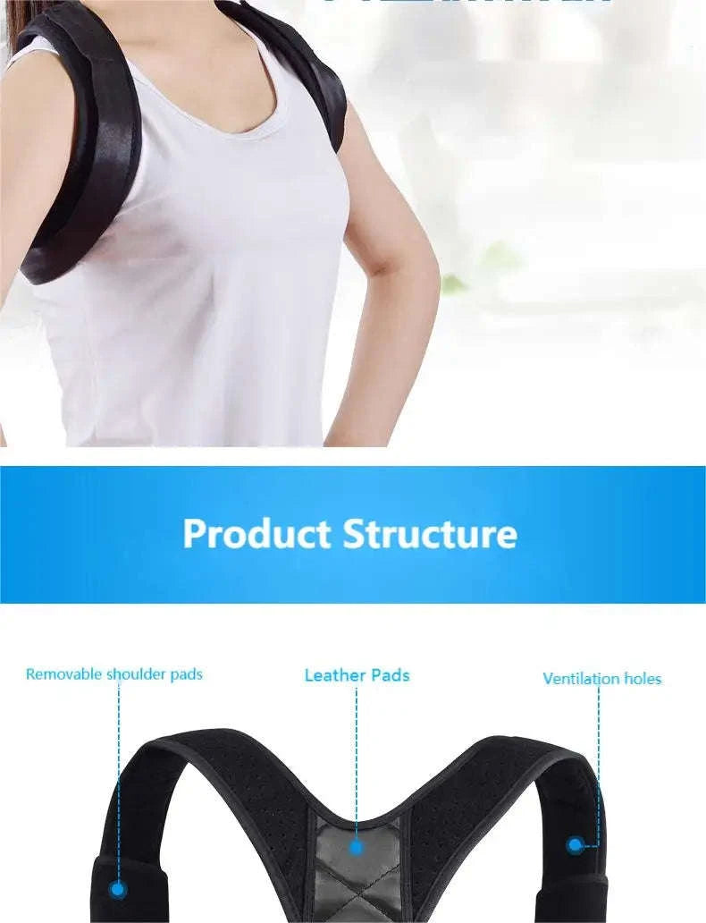 Back Posture Correction Belt for Daily Support and Alignment-United States / black