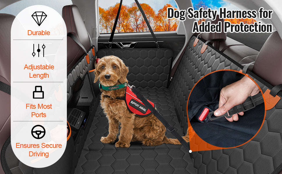 Back Seat Extender Dog Car Seat Cover with Mesh Window and Storage Pocket-54x25.6in / Poland