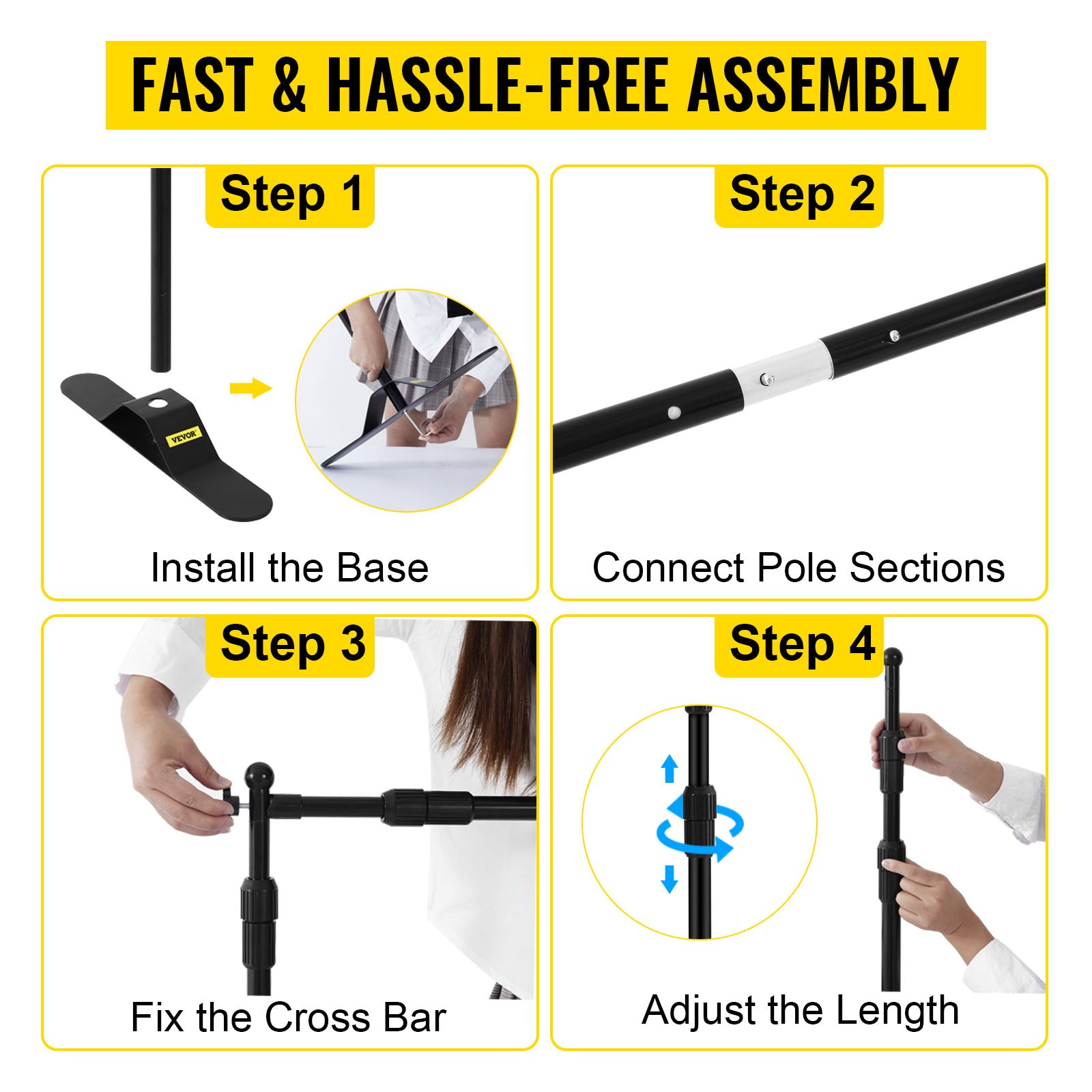 Adjustable Backdrop Stand 8x8FT / 10x8FT for Events & Photography