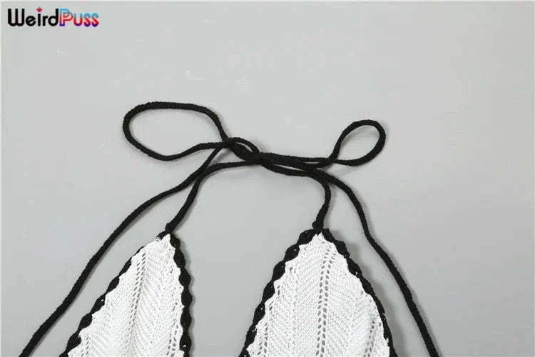 Backless Halter Lace-Up Maxi Dress – Slim Fit Summer Club Style-WHITE / L